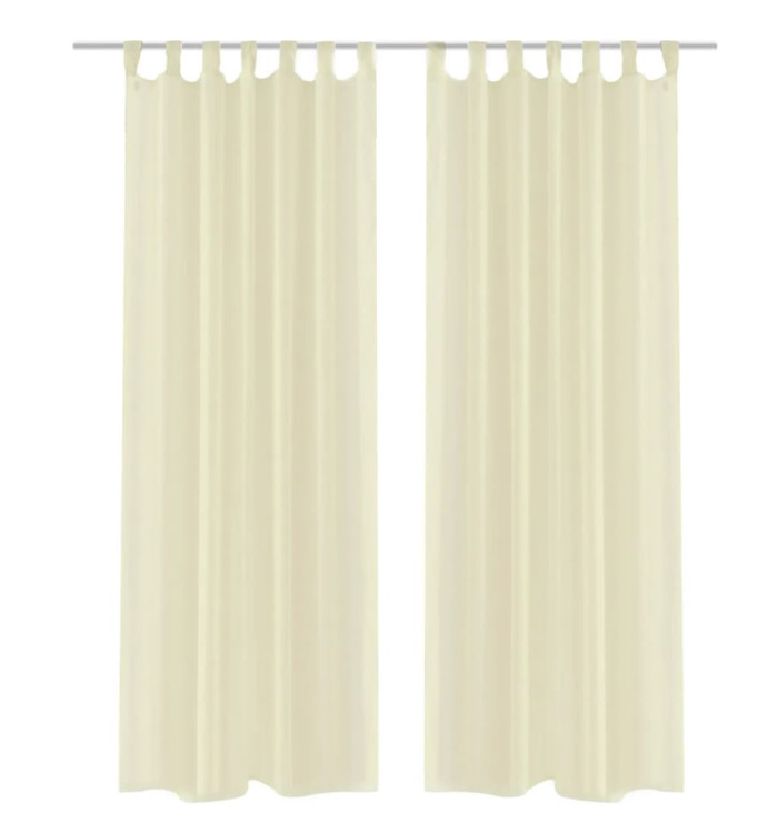 Rideau fin Crème 140x245 cm 2 pcs | Mobilier & Déco