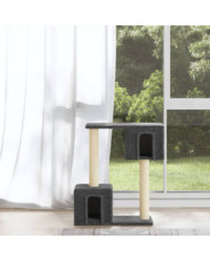 Arbre à chat avec griffoirs en sisal Gris foncé 60 cm | Mobilier & Déco