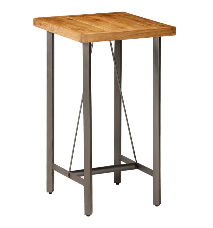 Table de bar Teck recyclé massif 60x60x107 cm | Mobilier & Déco