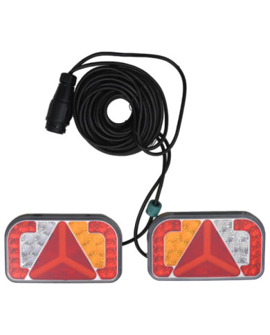 Feux de remorque 2 pcs Rouge 24x5x14,5 cm Ampoule LED 12 V | Mobilier & Déco