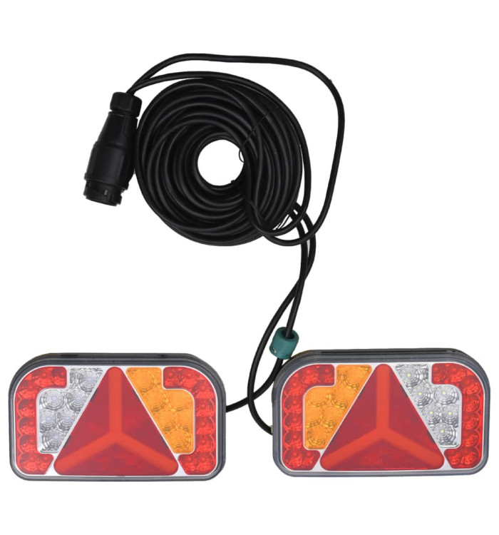 Feux de remorque 2 pcs Rouge 24x5x14,5 cm Ampoule LED 12 V | Mobilier & Déco