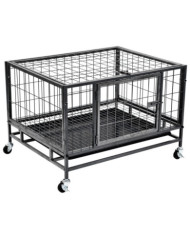 Cage pour chiens robuste avec roues Acier 82 x 66 x 56 cm | Mobilier & Déco