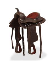 Selle, bridon et col de poitrine Cuir véritable 12 po Marron | Mobilier & Déco