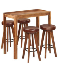 Ensemble de bar 5 pcs bois massif 115x56x107 cm | Mobilier & Déco