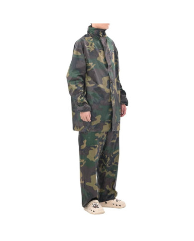 Combinaison de pluie avec capuche 2 pcs Hommes Camouflage XXL | Mobilier & Déco