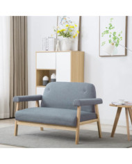 Canapé à 2 places Tissu Gris clair | Mobilier & Déco