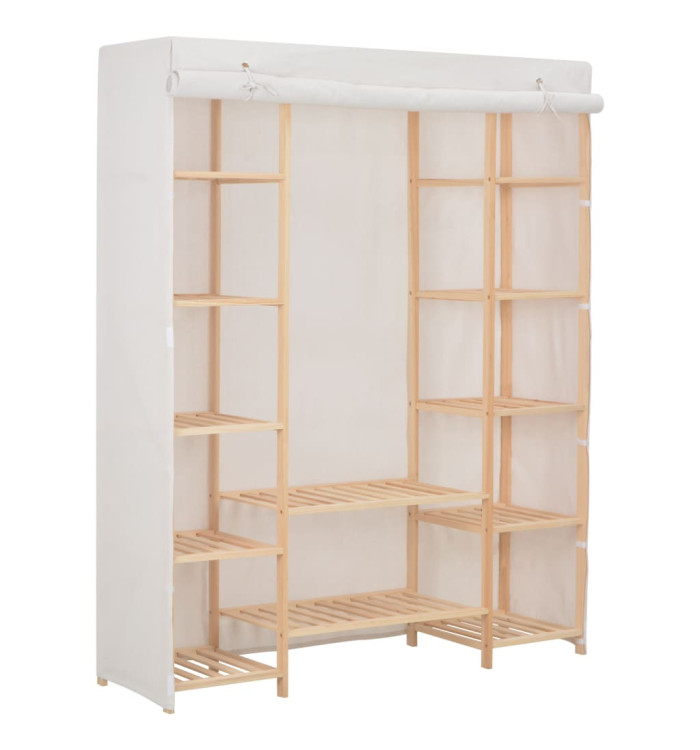 Garde-robe Blanc 135 x 40 x 170 cm Tissu | Mobilier & Déco