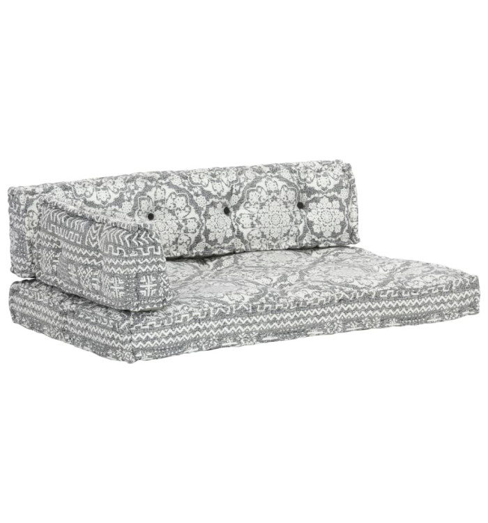 Coussin de canapé palette Gris clair Tissu Patchwork | Mobilier & Déco