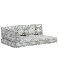 Coussin de canapé palette Gris clair Tissu Patchwork | Mobilier & Déco
