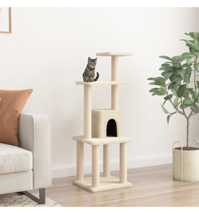 Arbre à chat avec griffoirs en sisal Crème 105 cm | Mobilier & Déco