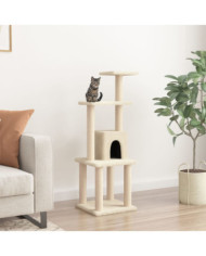 Arbre à chat avec griffoirs en sisal Crème 105 cm | Mobilier & Déco