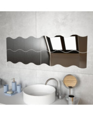 Miroir mural 4 pcs 60 x 18,5 cm Ondulé Verre | Mobilier & Déco