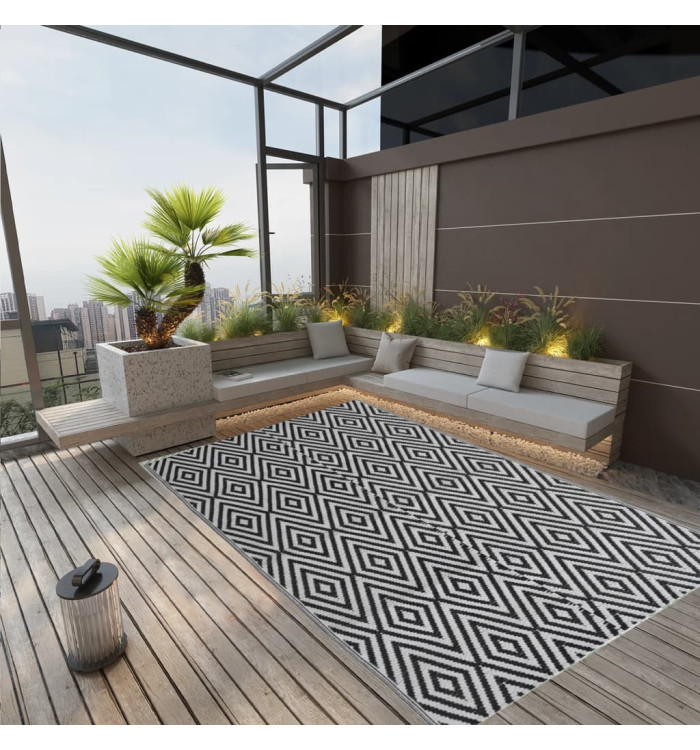 Tapis d'extérieur ARAKIL Noir 140x200 cm PP | Mobilier & Déco
