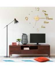 Horloge murale 3D Design moderne Doré 100 cm XXL | Mobilier & Déco