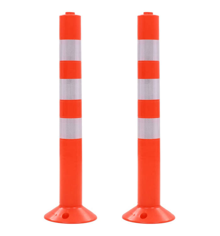 Borne de contrôle de la circulation 2 pcs Plastique 75 cm | Mobilier & Déco