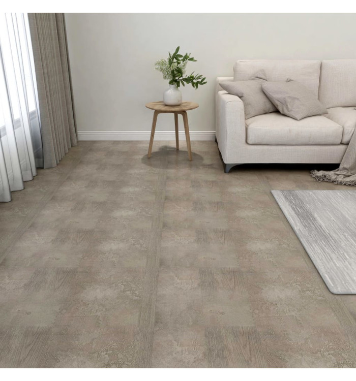Dalles de plancher autoadhésives 55 pcs PVC 5,11 m² gris | Mobilier & Déco
