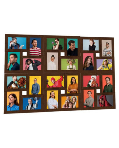 Collage de cadres photo de photo 24x(13x18 cm) Marron foncé MDF | Mobilier & Déco