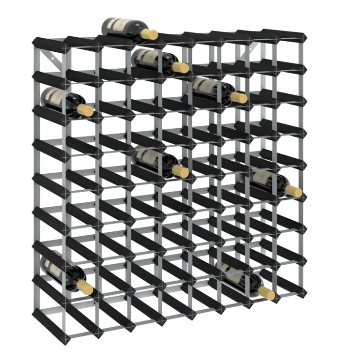 Casier à bouteilles pour 72 bouteilles Noir Bois de pin solide | Mobilier & Déco