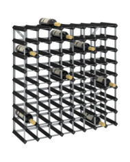 Casier à bouteilles pour 72 bouteilles Noir Bois de pin solide | Mobilier & Déco