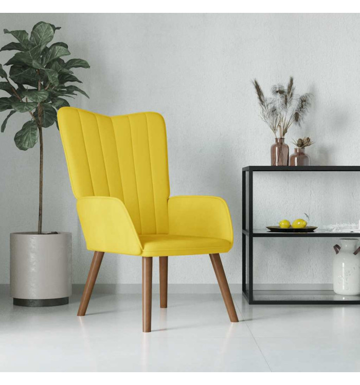 Chaise de relaxation Jaune moutarde Velours | Mobilier & Déco