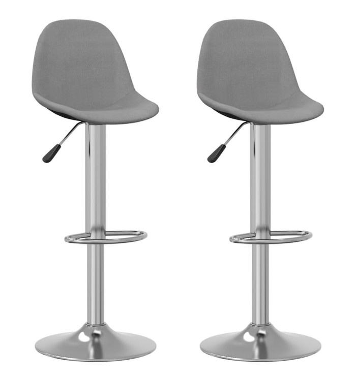 Tabourets de bar lot de 2 gris tissu | Mobilier & Déco