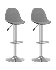 Tabourets de bar lot de 2 gris tissu | Mobilier & Déco
