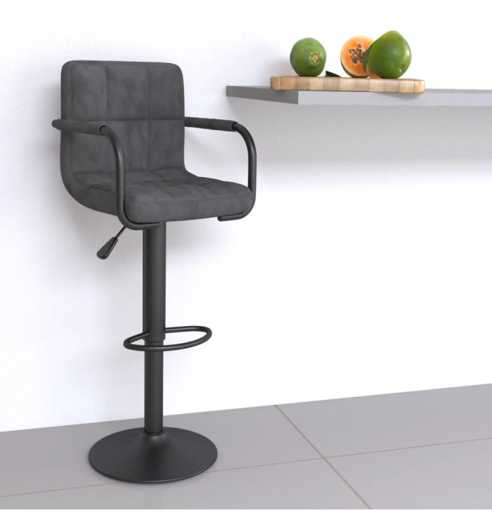 Tabouret de bar Gris foncé Velours | Mobilier & Déco