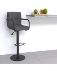 Tabouret de bar Gris foncé Velours | Mobilier & Déco