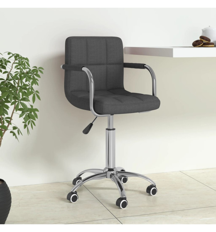 Chaise pivotante de bureau Gris foncé Tissu | Mobilier & Déco