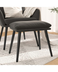 Repose-pied Gris foncé 45x29,5x35 cm Velours | Mobilier & Déco