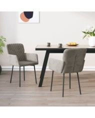Chaises à manger lot de 2 Gris clair Velours | Mobilier & Déco