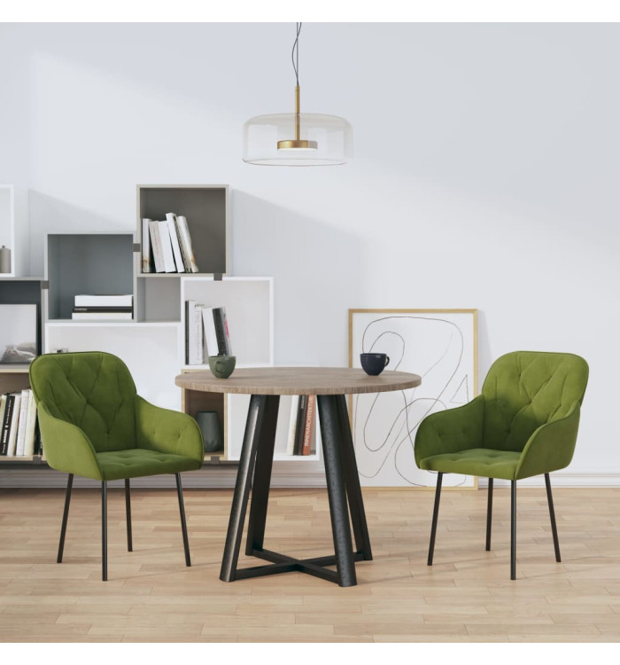 Chaises à manger lot de 2 Vert clair Velours | Mobilier & Déco
