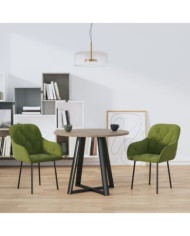 Chaises à manger lot de 2 Vert clair Velours | Mobilier & Déco