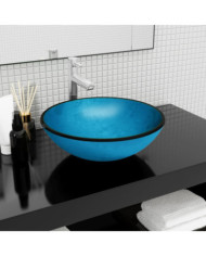 Lavabo Verre trempé 42x14 cm Bleu | Mobilier & Déco