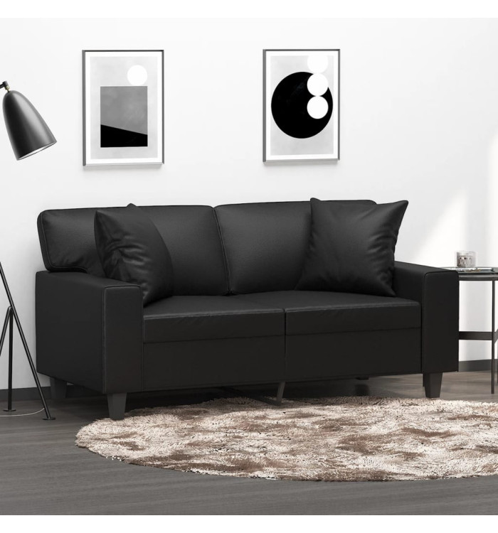 Coussins décoratifs lot de 2 Noir 40x40 cm Similicuir | Mobilier & Déco