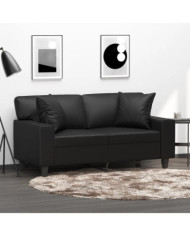 Coussins décoratifs lot de 2 Noir 40x40 cm Similicuir | Mobilier & Déco