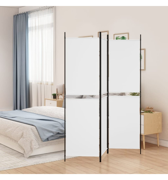 Cloison de séparation 3 panneaux Blanc 150x200 cm Tissu | Mobilier & Déco