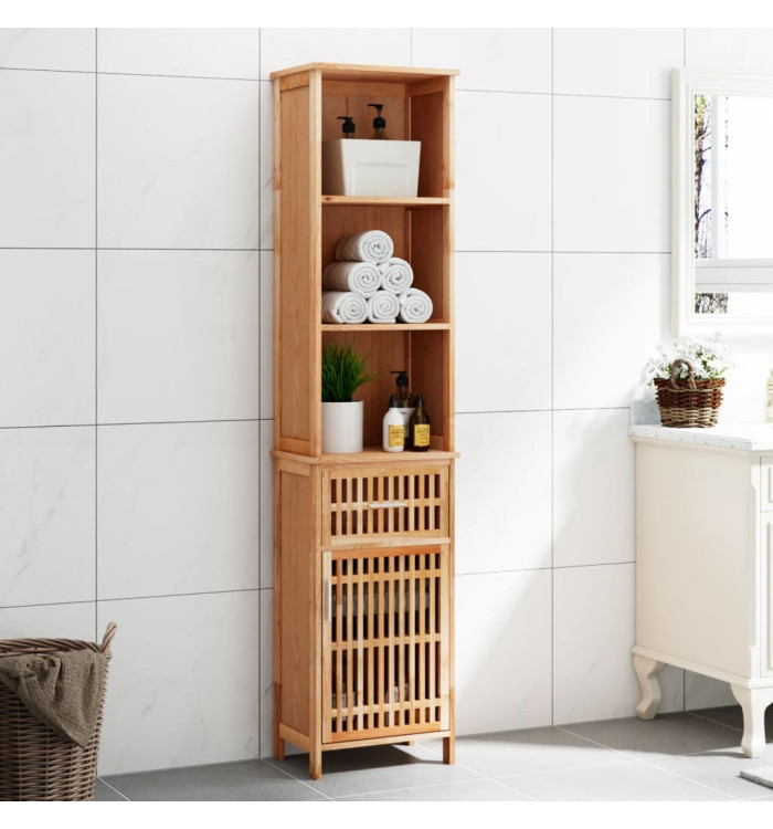 Armoire de salle de bain 42x29x182 cm Bois massif de noyer | Mobilier & Déco