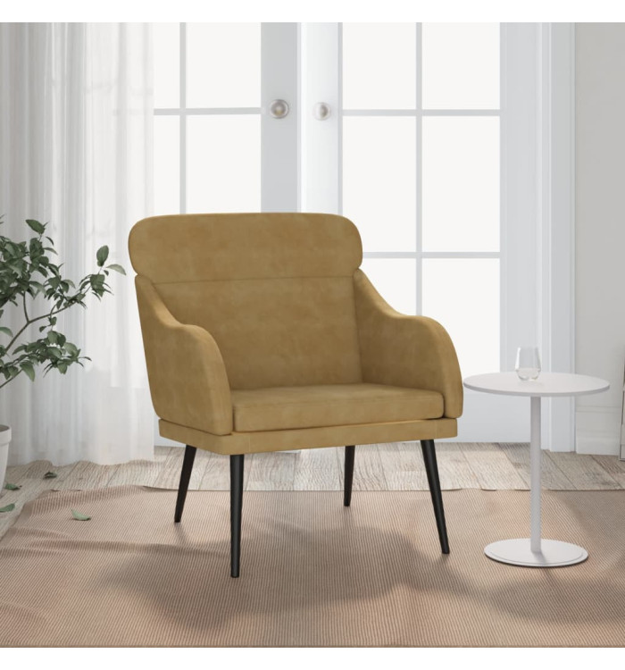 Fauteuil Marron 63x76x80 cm Velours | Mobilier & Déco