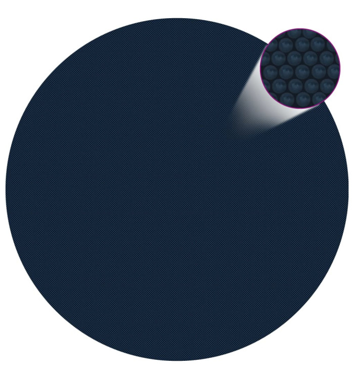 Film solaire de piscine flottant PE 210 cm Noir et bleu | Mobilier & Déco