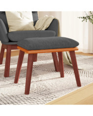 Repose-pied Gris foncé 45x29,5x35 cm Tissu et similicuir | Mobilier & Déco
