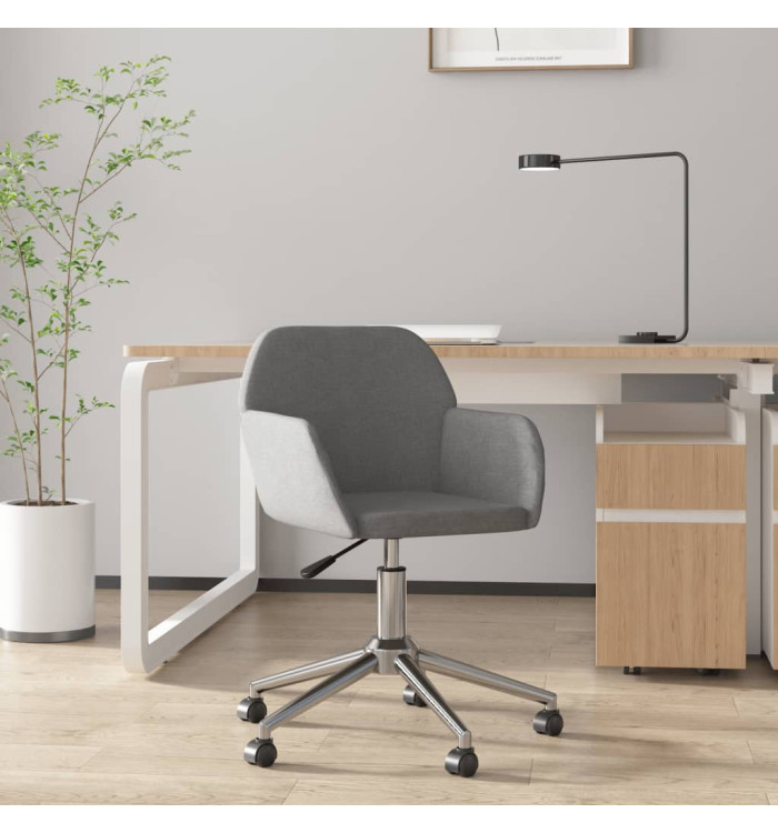 Chaise pivotante de bureau Gris clair Tissu | Mobilier & Déco