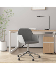 Chaise pivotante de bureau Gris clair Tissu | Mobilier & Déco