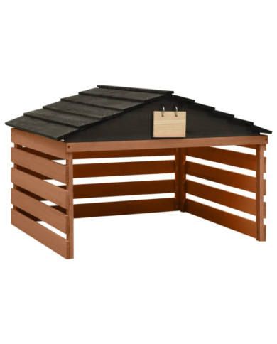 Garage de tondeuse à gazon Noir et marron 78x74x54cm Sapin | Mobilier & Déco