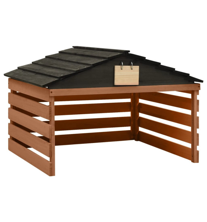 Garage de tondeuse à gazon Noir et marron 78x74x54cm Sapin | Mobilier & Déco