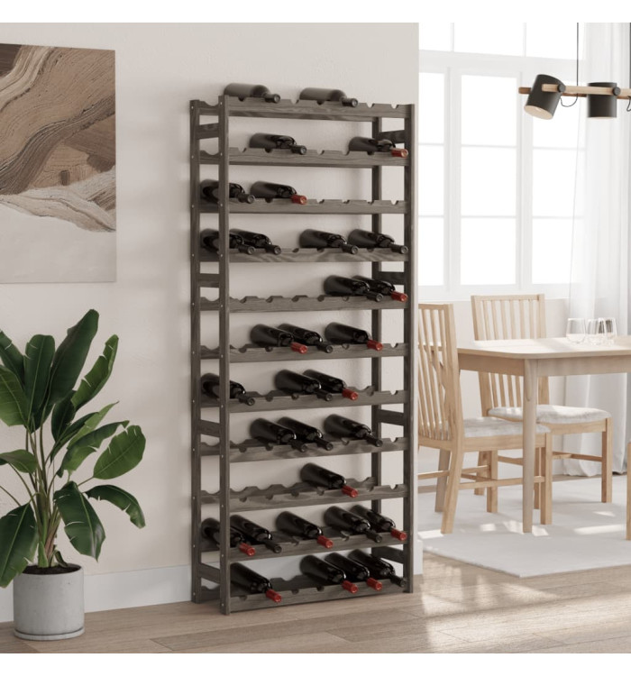 Casier à bouteilles pour 77 bouteilles gris bois pin solide | Mobilier & Déco