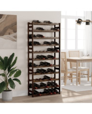 Casier à bouteilles pour 77 bouteilles noir bois pin solide | Mobilier & Déco