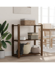 Support de rangement à 3 niveaux marron 80x38x90 cm bois de pin | Mobilier & Déco