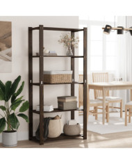 Support de rangement à 5 niveaux noir 80x38x170 cm bois pin | Mobilier & Déco