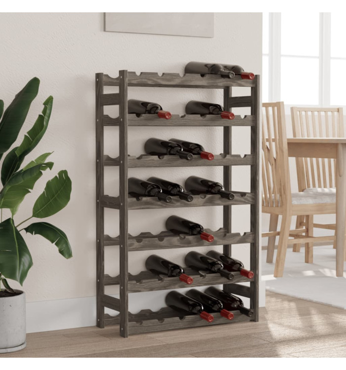 Casier à bouteilles pour 42 bouteilles gris bois pin solide | Mobilier & Déco